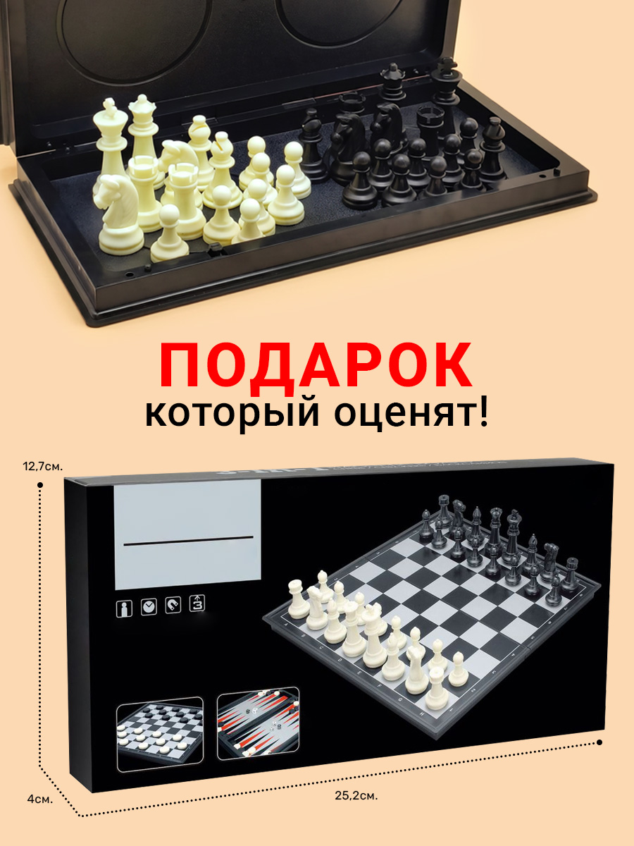 Настольная игра TIPTOPOLIS Магнитные шахматы/шашки/нарды - фото 6