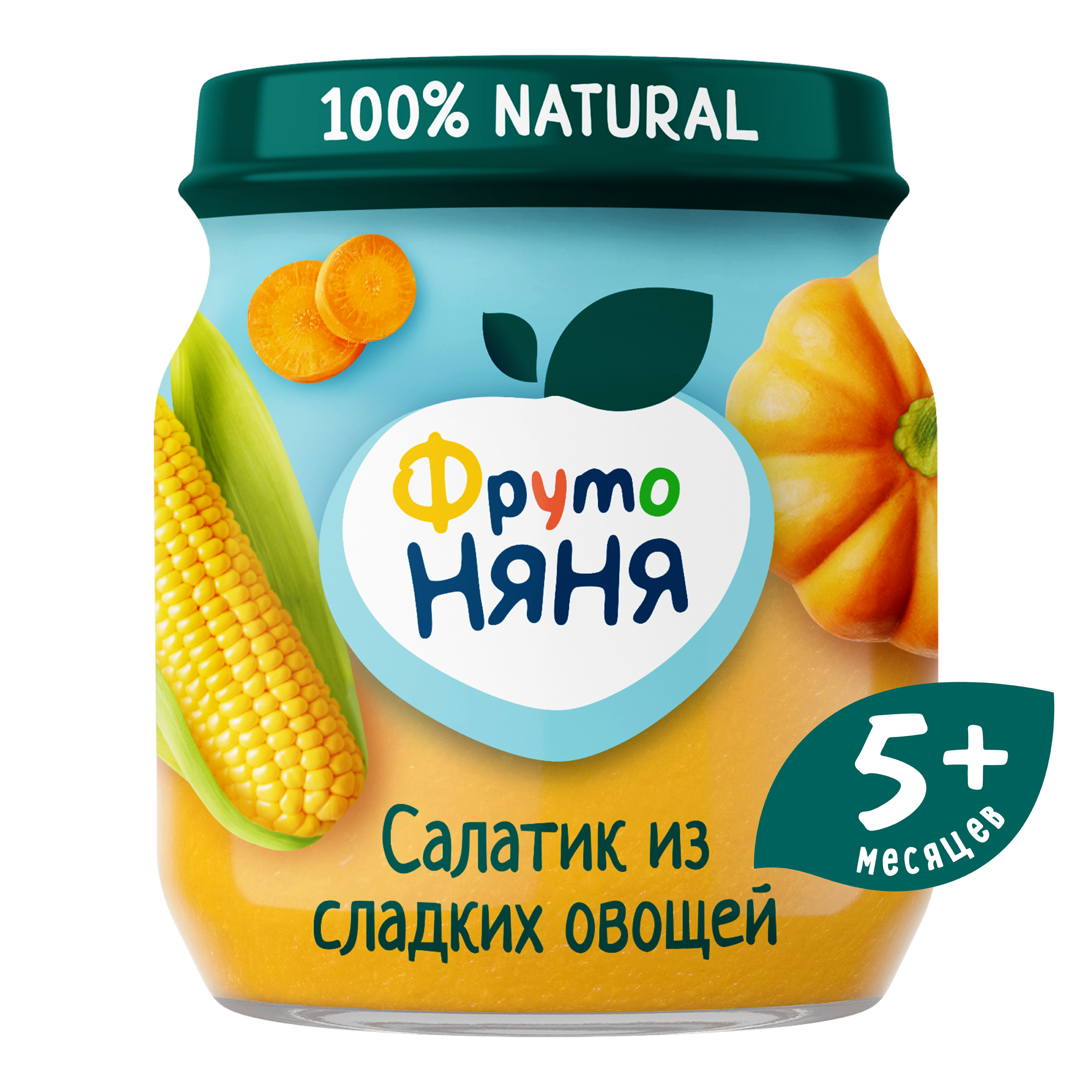 Пюре ФрутоНяня Кукуруза-тыква-морковь с 5 мес 110 г - фото 1