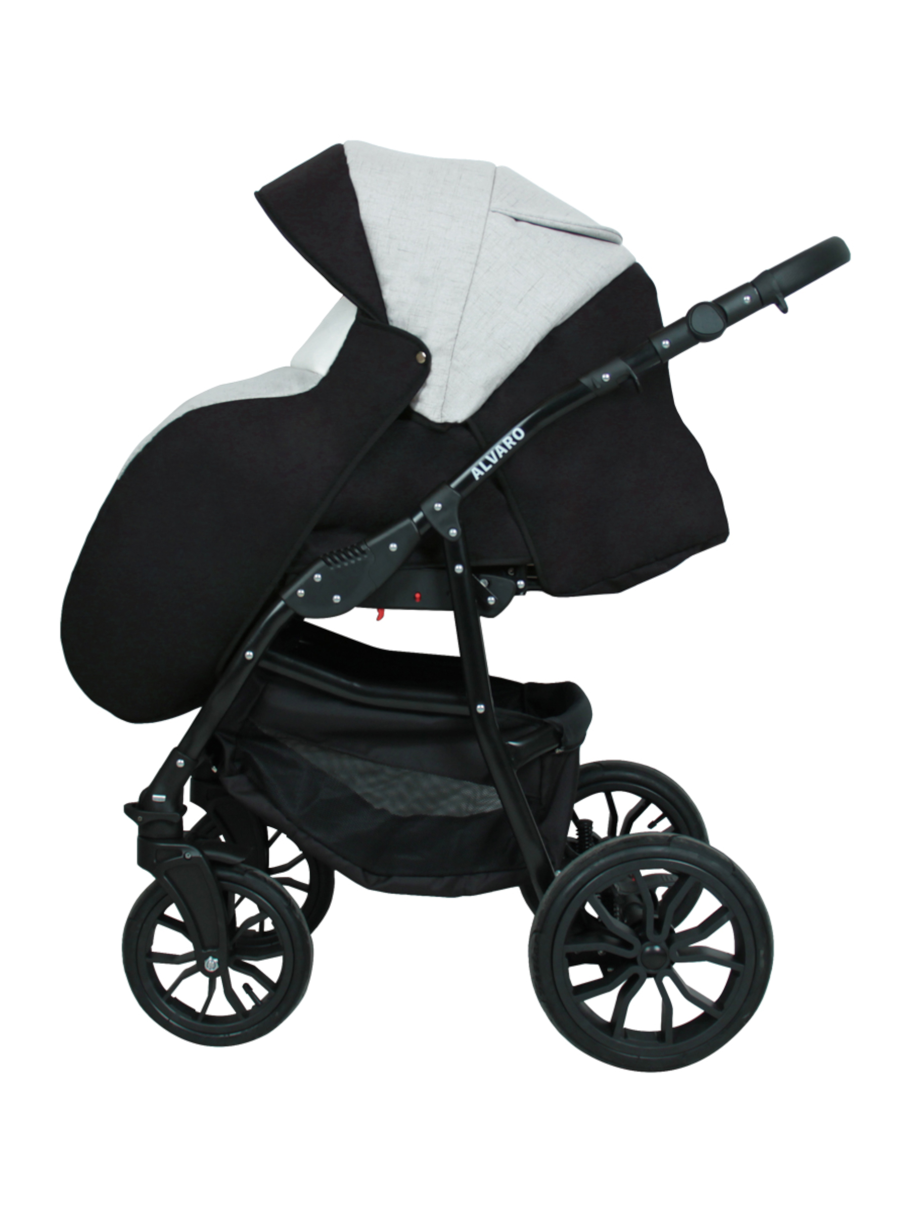 Коляска 2в1 alis Alvaro 04 серый-белый - фото 5