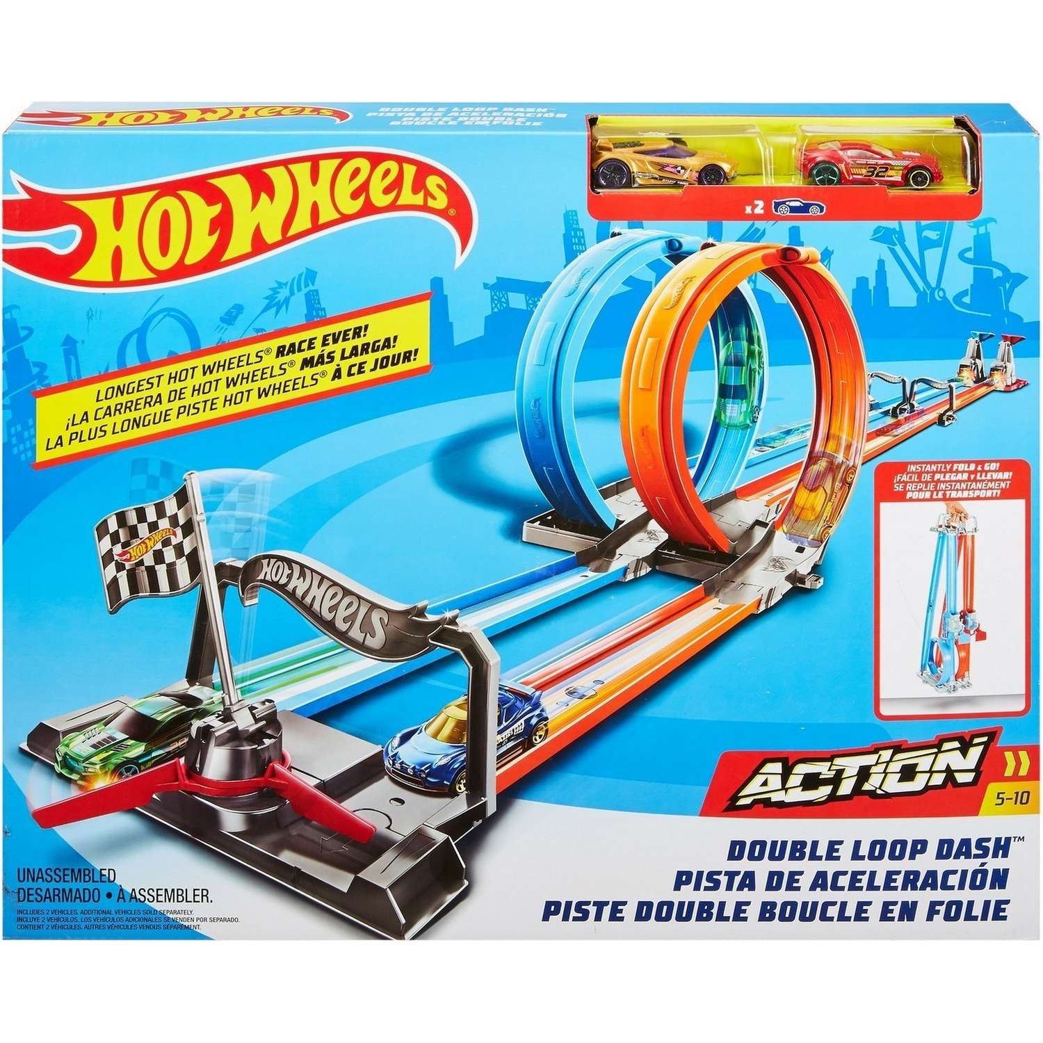 Трек Hot Wheels Скоростные мертвые петли с пусковой установкой GFH85 - фото 2