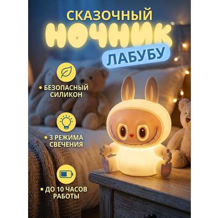 Игрушка ночник FUMIKO Лабубу желтый