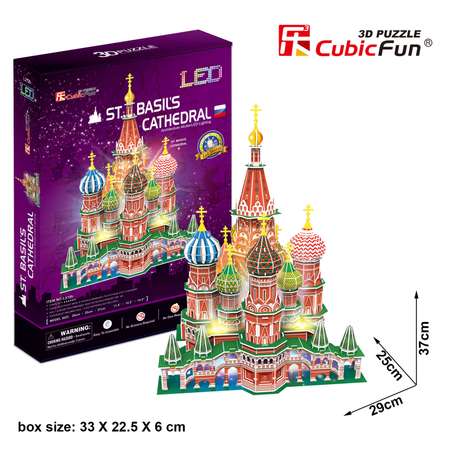 Пазл CubicFun Русская архитектура с Led свет 3D