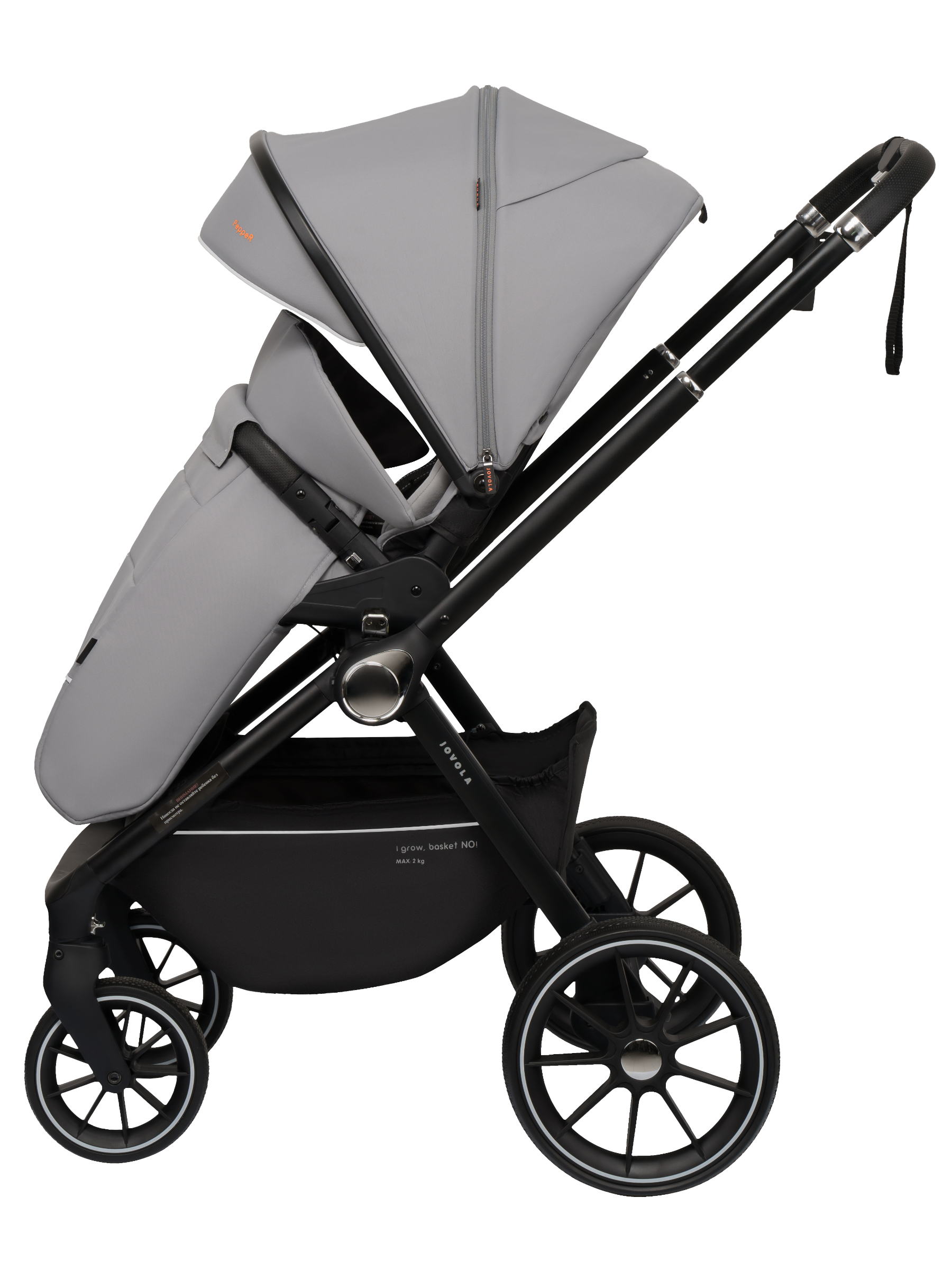 Коляска прогулочная JOVOLA Pepper всесезонная серебряный - фото 18
