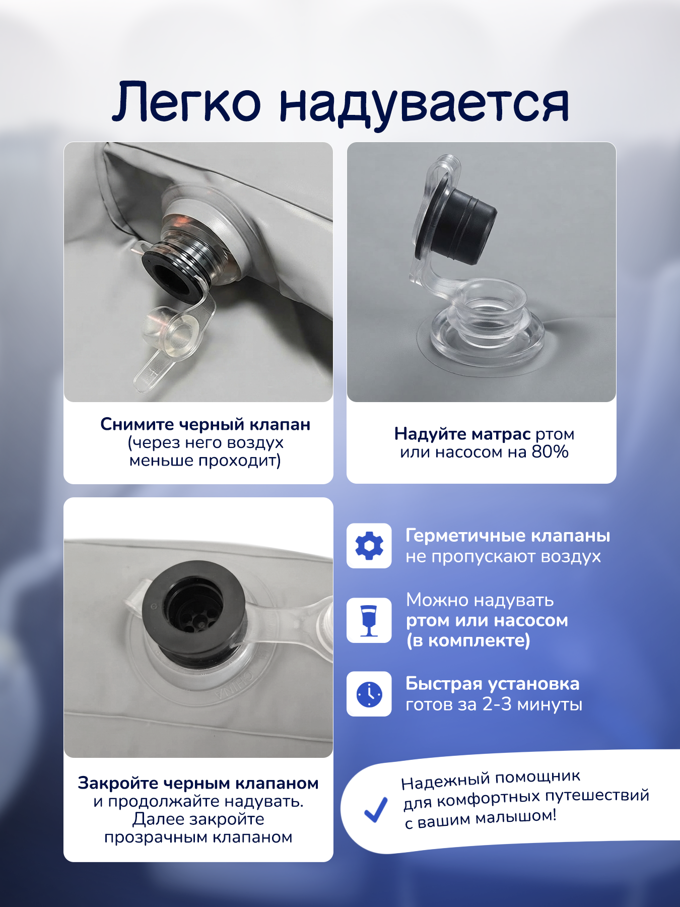 Надувная кроватка детская Хевель для путешествий - фото 5