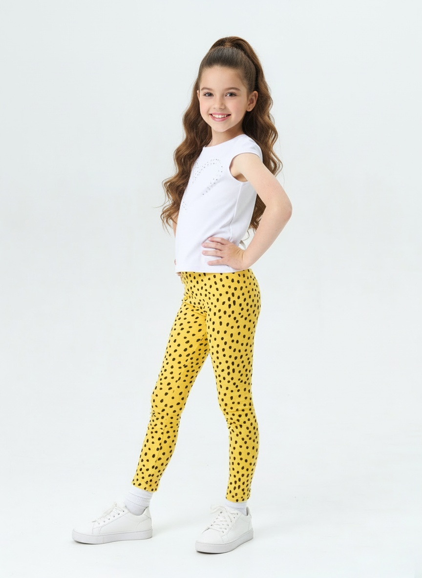 Леггинсы Персона Junior Гуашевая крапинка мимоза лосины - фото 3