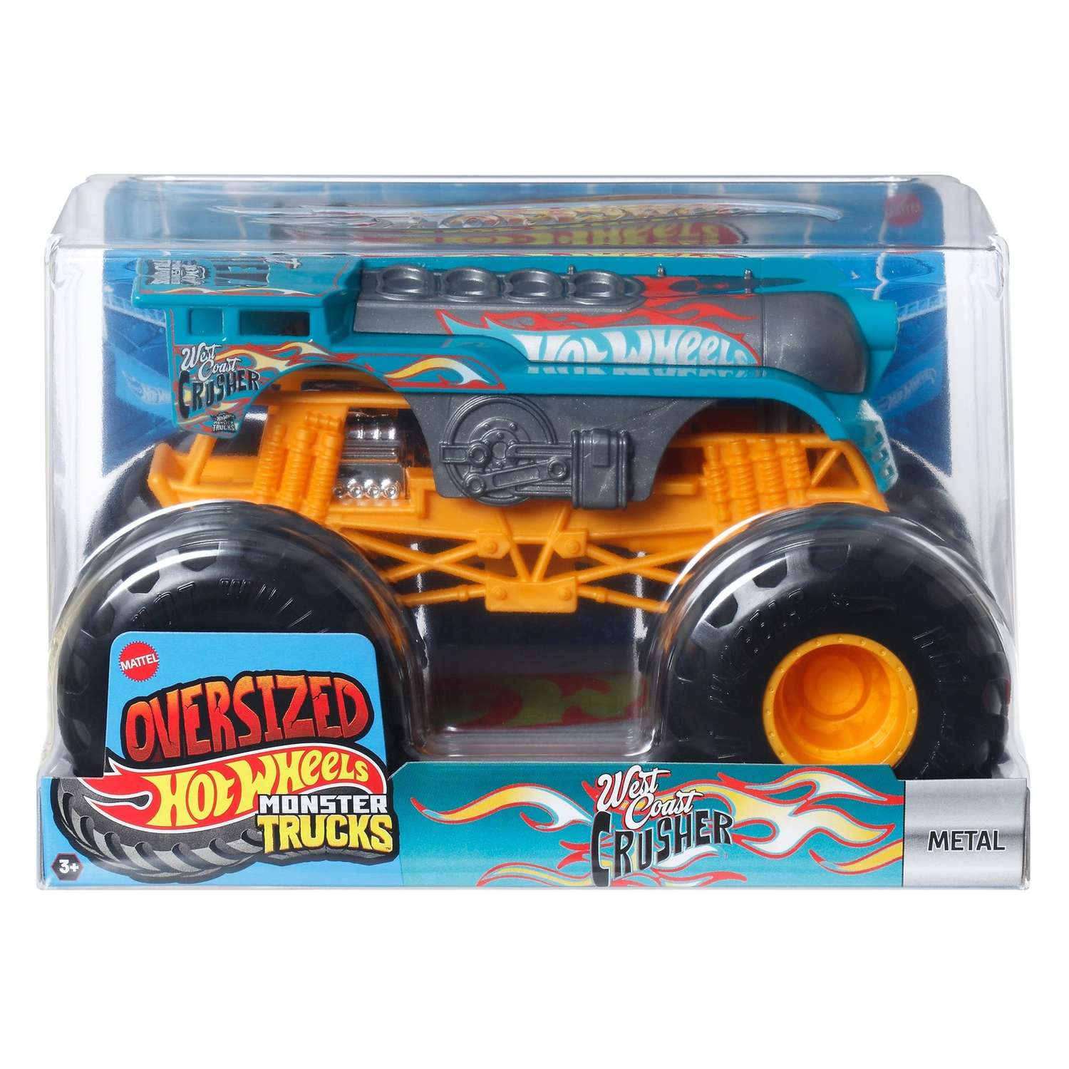 Монстр-трак Hot Wheels Monster Trucks 1:24 оранжевый FYJ83 - фото 1