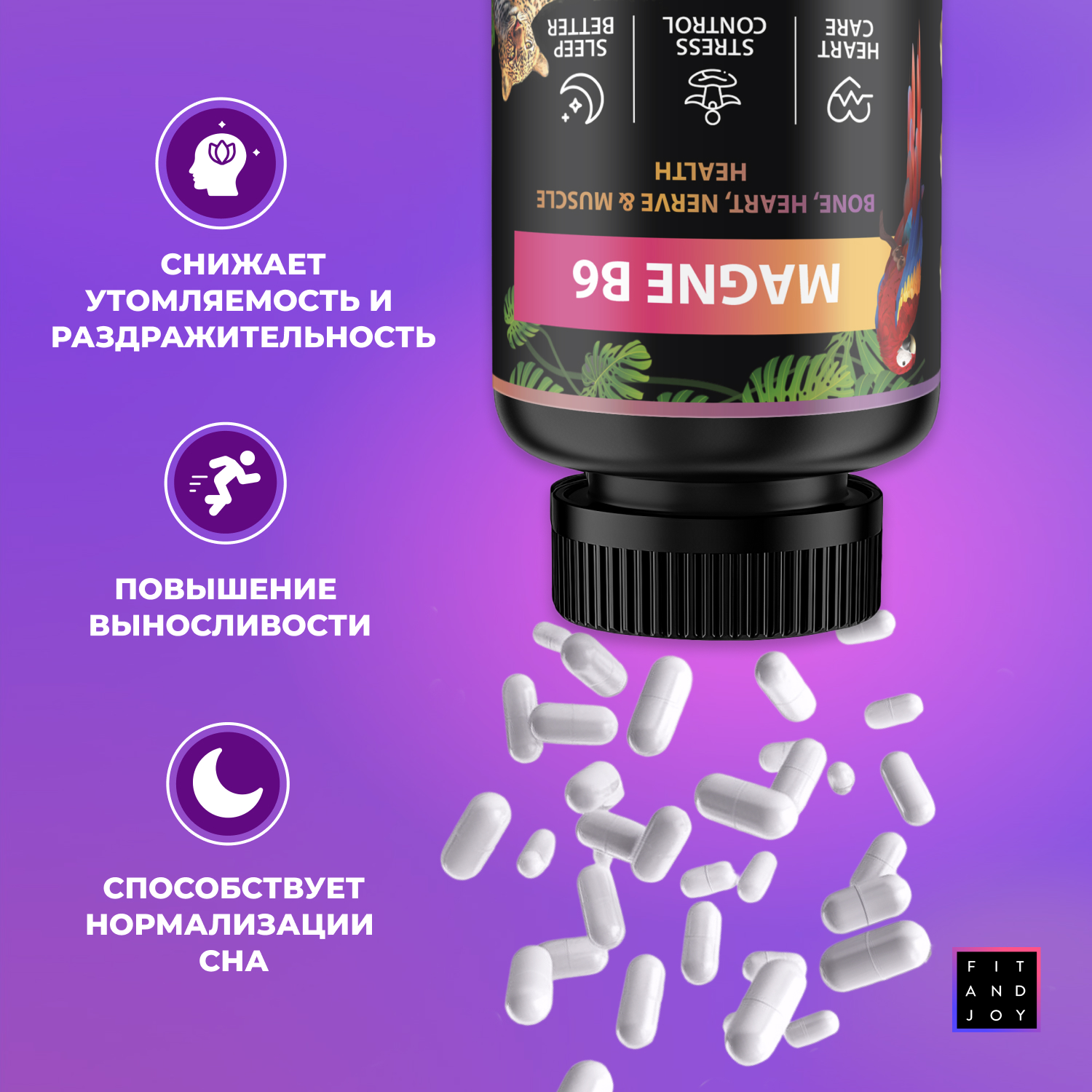 Магний с витамином В6 FIT AND JOY от стресса - фото 2