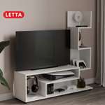 Тумба этажерка LETTA Под ТВ Zett Белое тиснение 1100х1112hх280