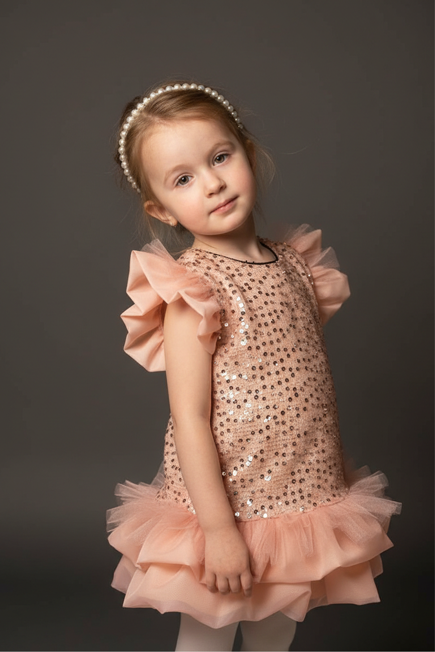 Платье Minilik Платье.Снежинка.Персик - фото 3