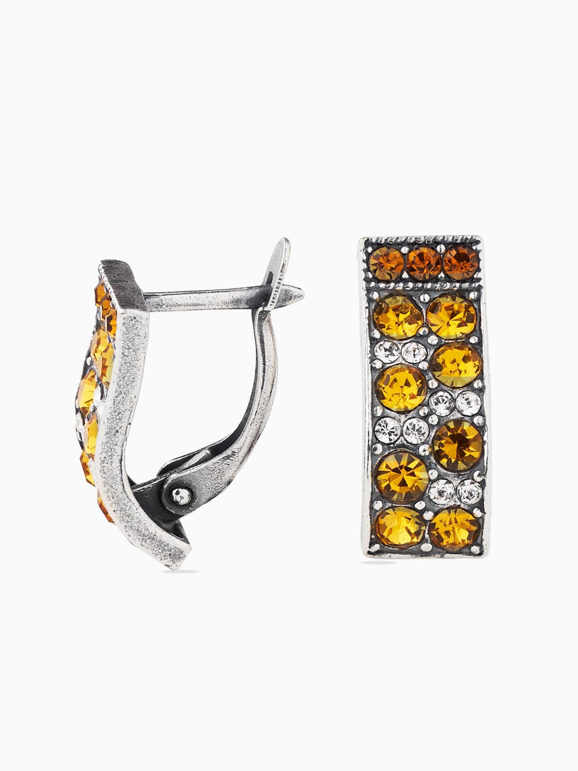 Серьги Shine and Beauty 80710-413-с-стразыоранж - фото 4