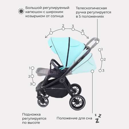 Коляска прогулочная Rant Flex голубой