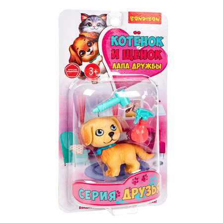 Игровой набор Bondibon ЛАПА ДРУЖБЫ Щенок бежевый