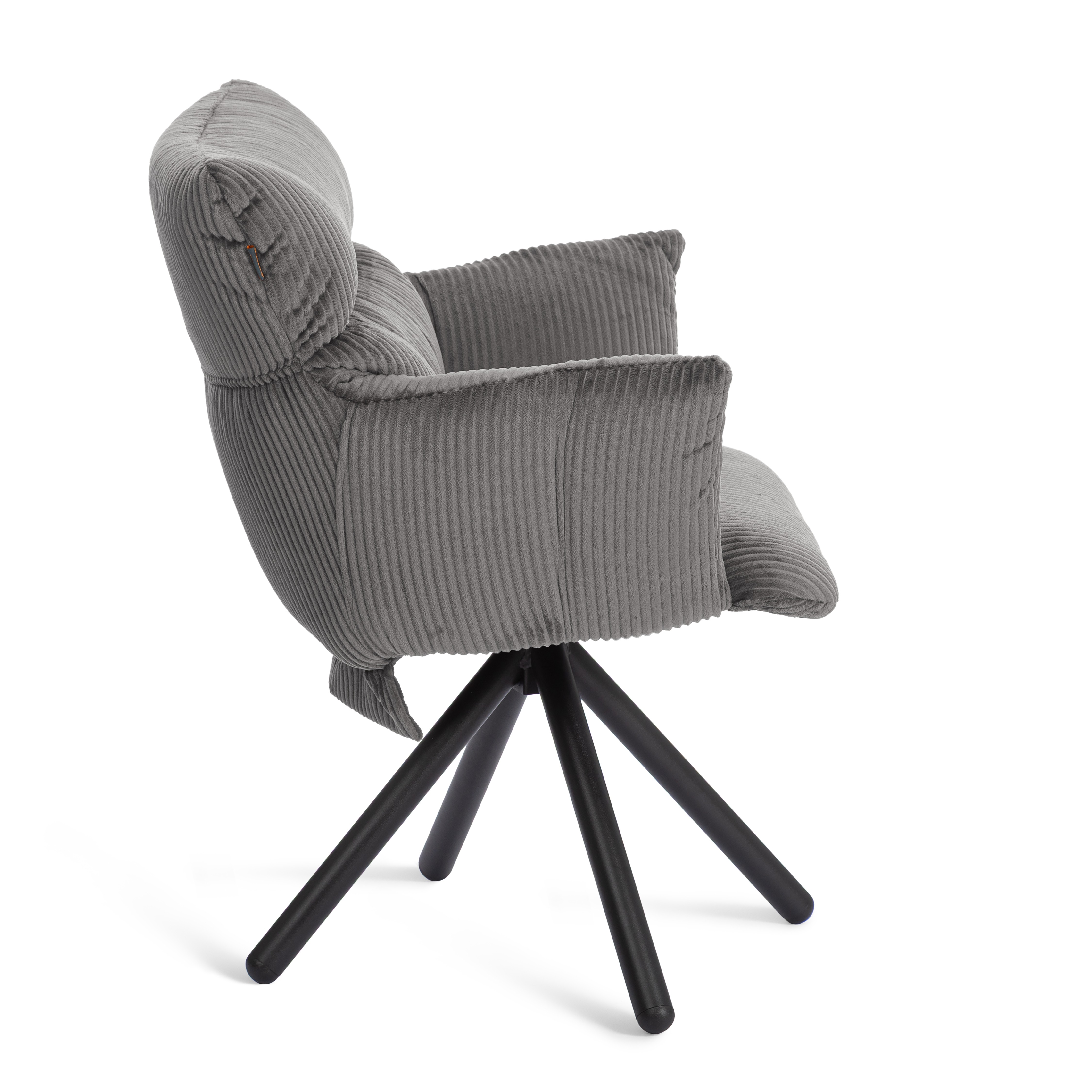 Стул TETCHAIR Флаффи опора 360 вельвет серый - фото 2