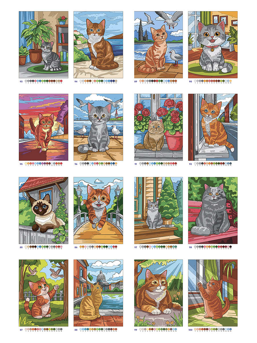 Раскраска по номерам Проф-Пресс Премиум La Decoro. Кошечки. 100 сюжетов. А4. 128 стр. - фото 12