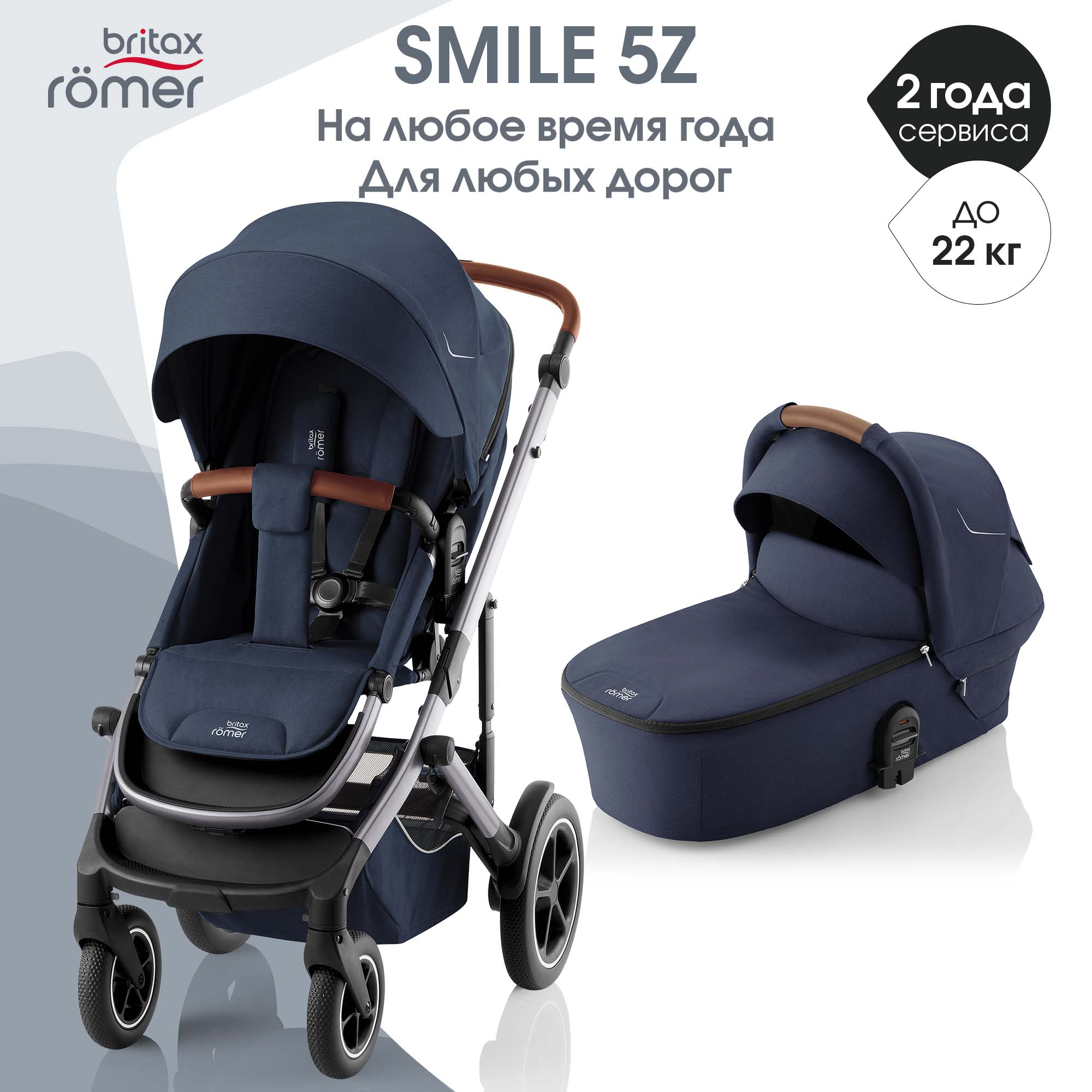 Коляска 2в1 Britax Roemer Smile 5Z night blue - фото 1