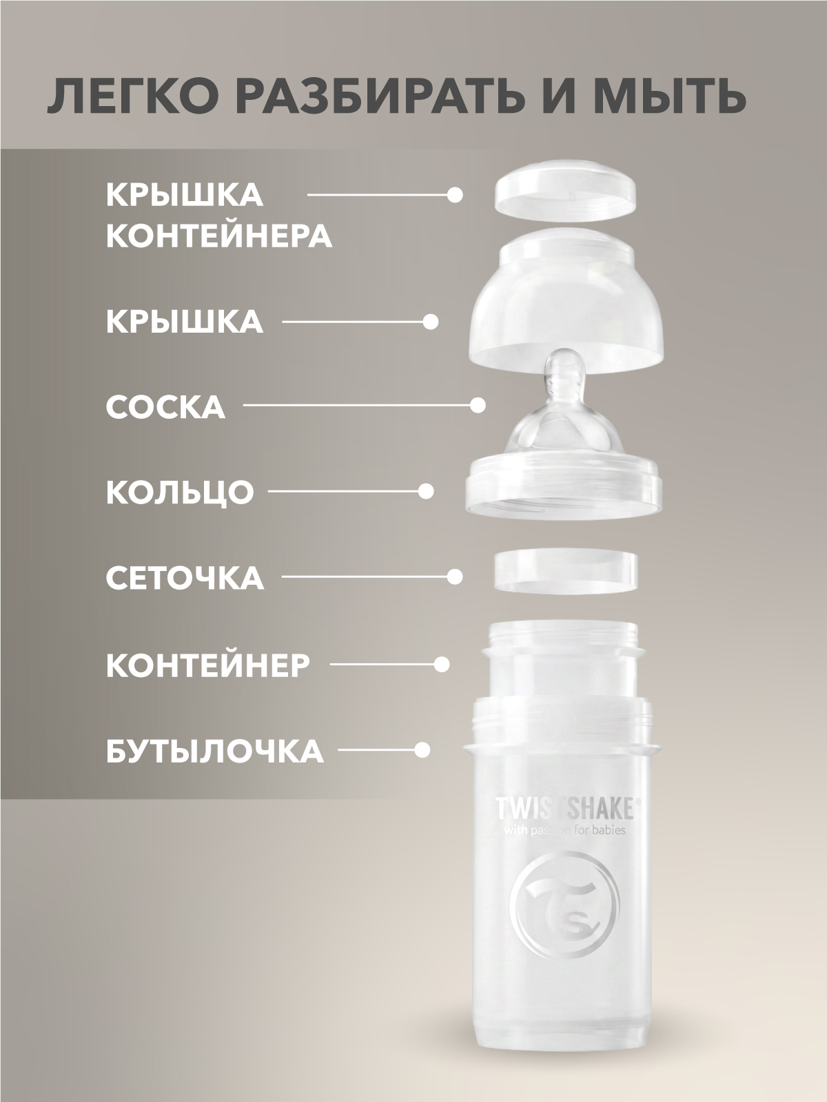 Бутылочка Twistshake Anti-Colic 260 мл 1 шт. - фото 6