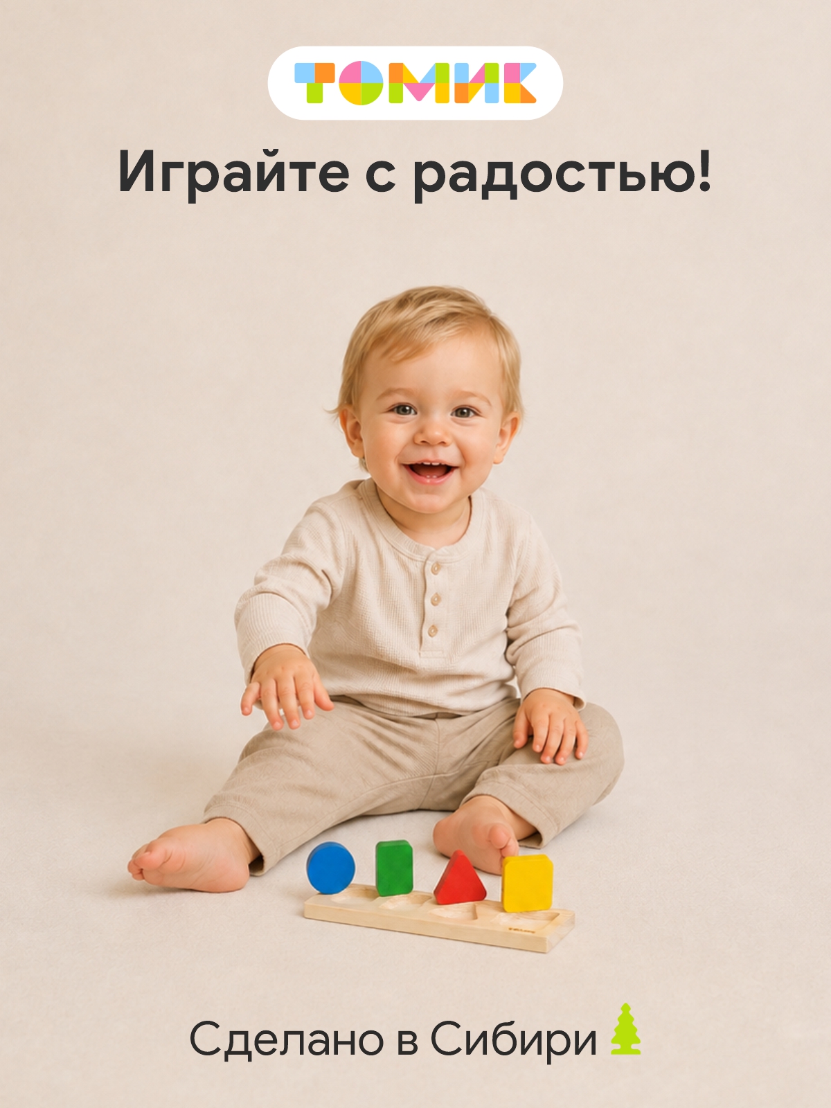 Игрушка Томик сортер Геометрия 5 деталей - фото 8