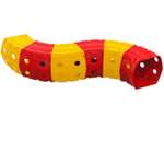Игровой туннель для ползания Doloni из 6-и секций желто-красный 1.5х2х0.5 м