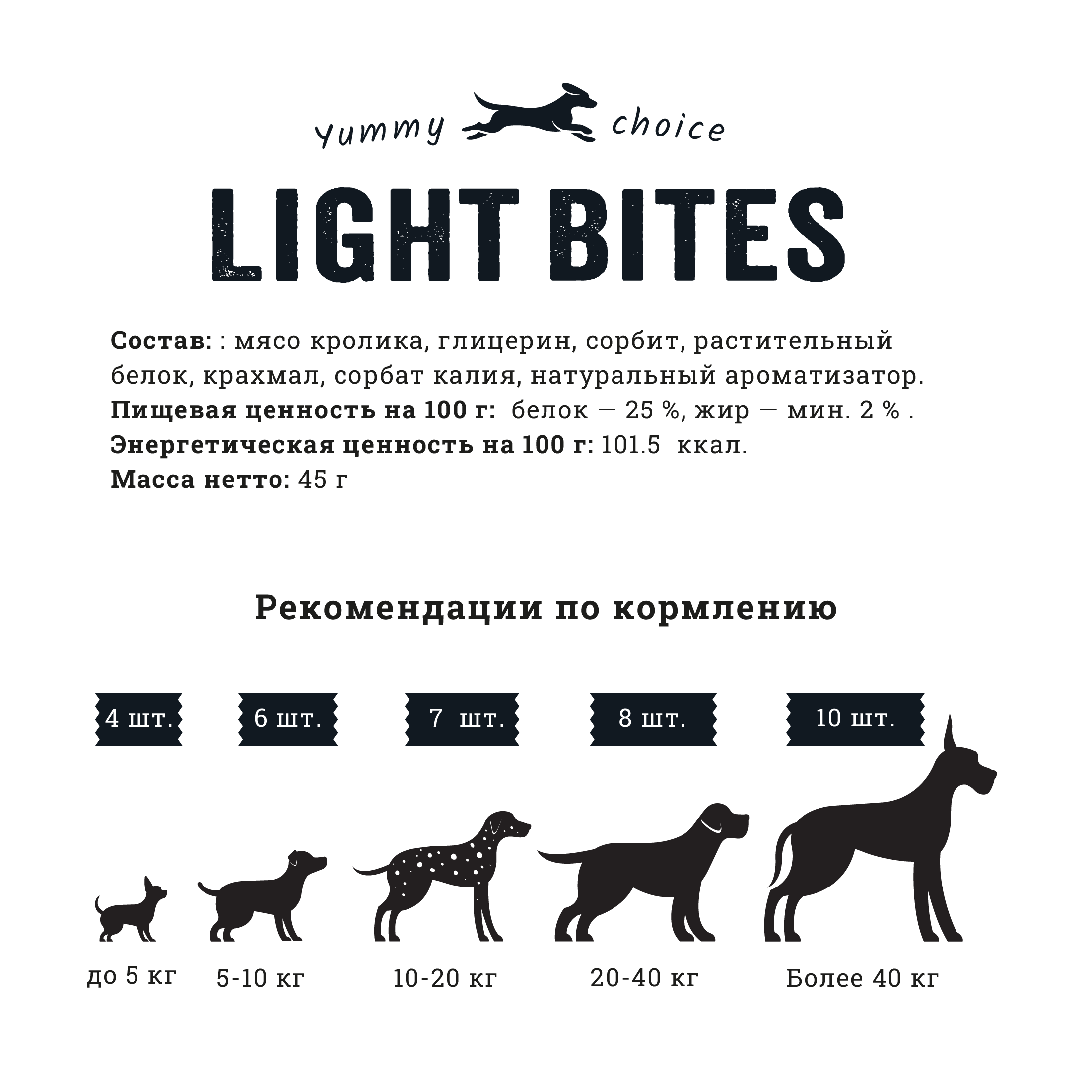 Лакомство для собак LIGHT BITES 45г Колбаски из кролика - фото 4