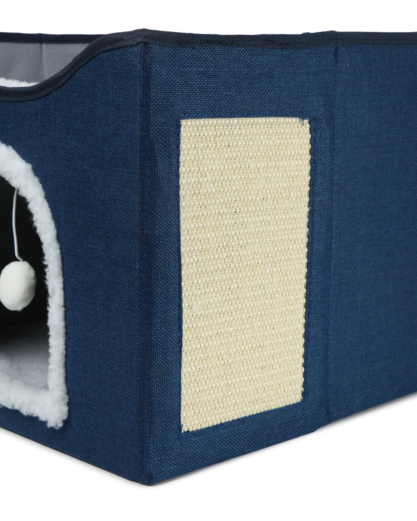 Когтеточка для кошек Barbaks Домик-будка сизаль с игрушкой 42*42*35см - фото 4