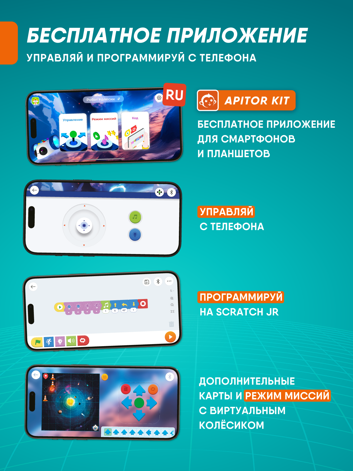 Робот РУ Apitor Мишка интерактивный - фото 6