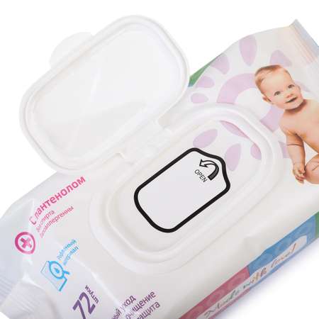 Влажные салфетки BabyGo 72 шт.