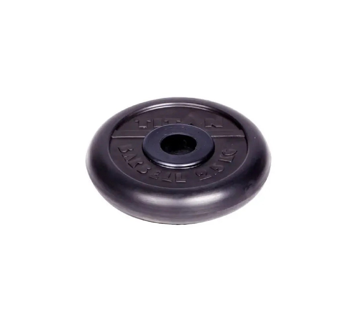 Диск обрезиненный, блин для штанги KMS sport Титан d 31 мм чёрный 2,5 кг - фото 1