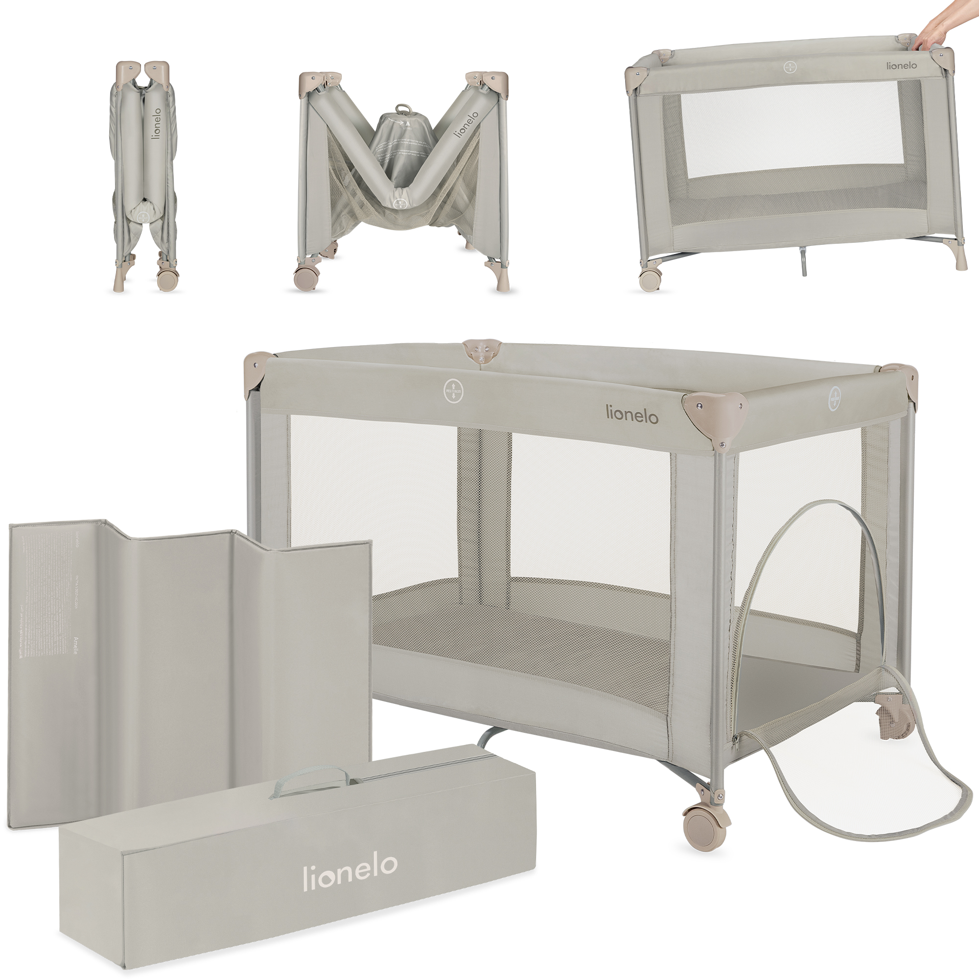 Манеж кровать Lionelo бежевый LO-AMELIE BEIGE SAND - фото 1