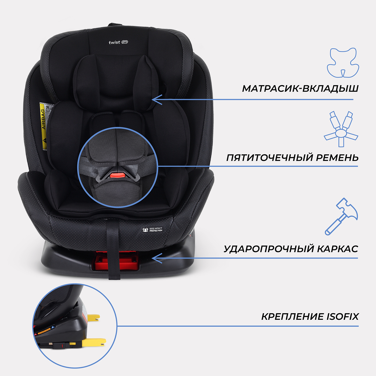 Автокресло Rant Basic Twist Pro Isofix 0+/1/2/3 (0-36 кг) - фото 8