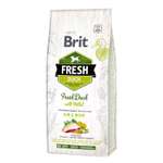 Корм для собак Brit Fresh 12кг для активных утка и пшено
