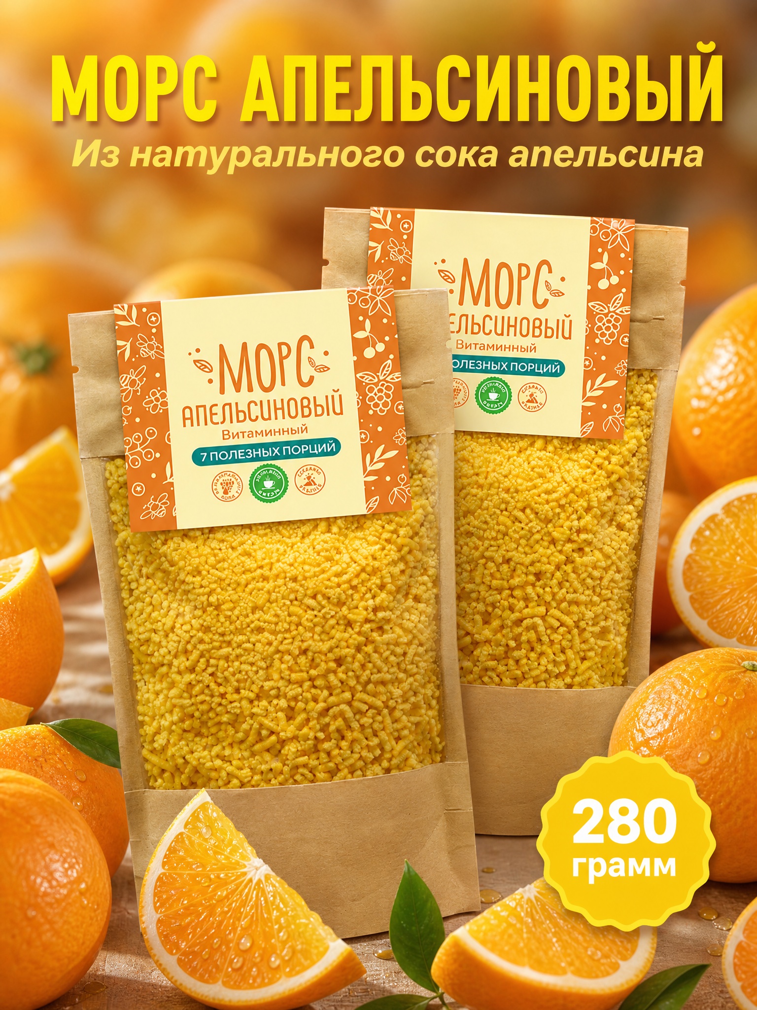 Морс «Апельсиновый» АРСАНИЯ витаминизированный 280 гр. - фото 1