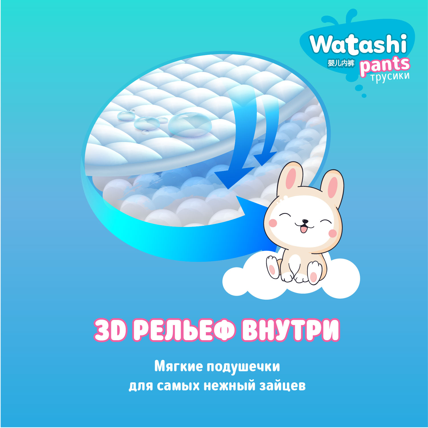 Трусики WATASHI M (6-10 кг) 46 шт. - фото 7