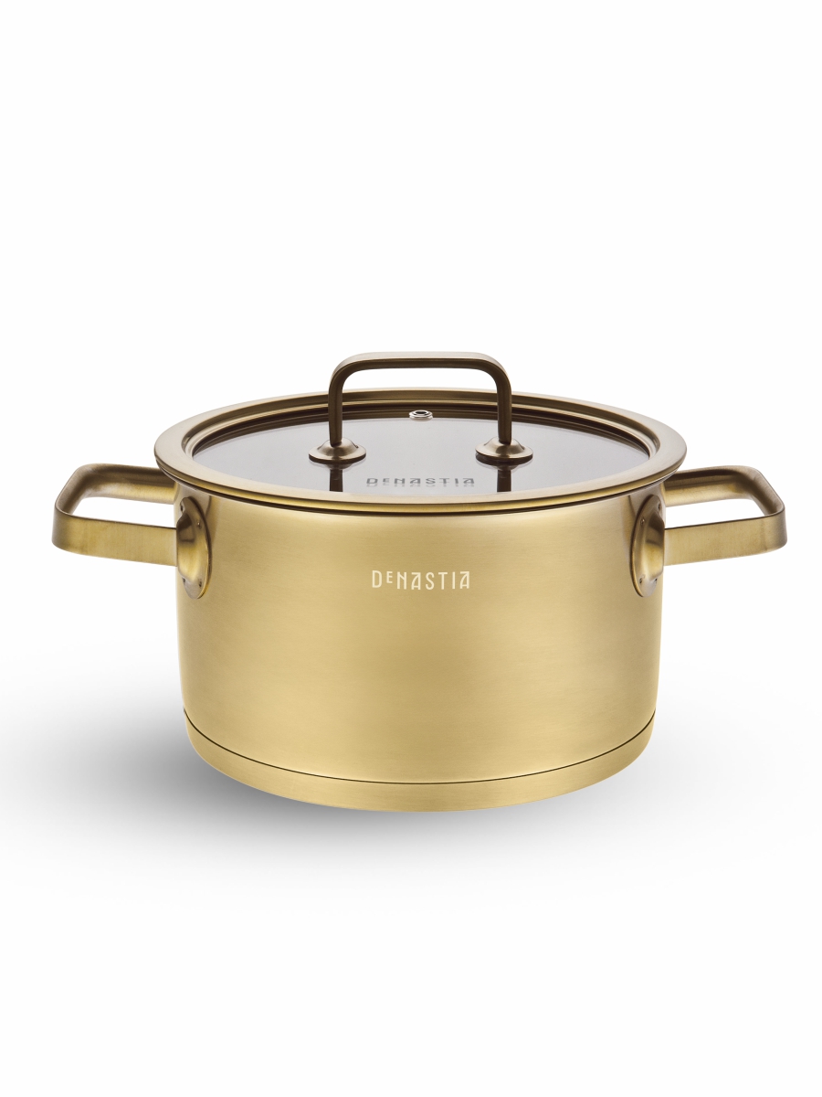 Кастрюля с крышкой DeNASTIA Золото 3,5 л - фото 3