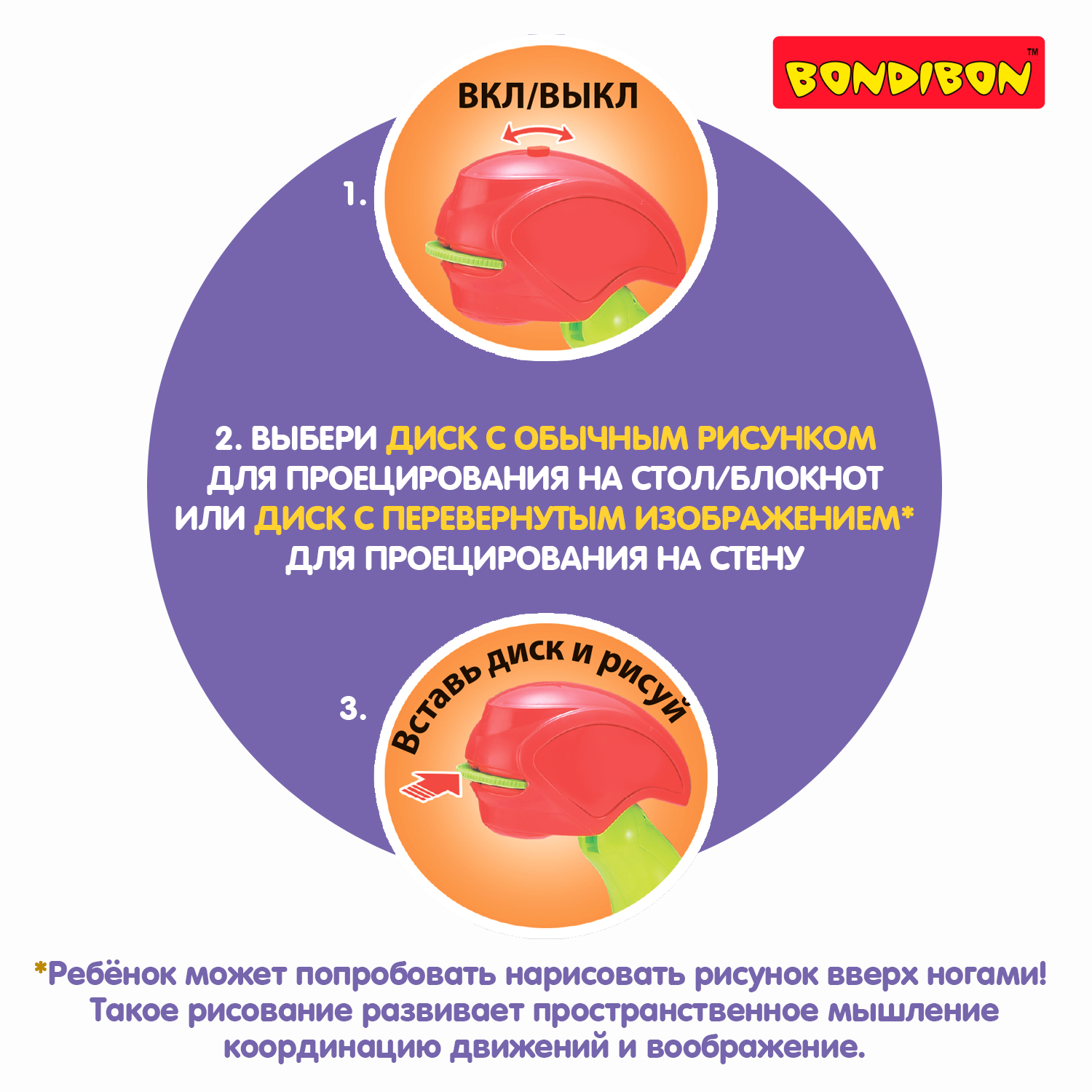 Проектор для рисования BONDIBON 3 в 1 6 дисков и 36 шаблонов - фото 6
