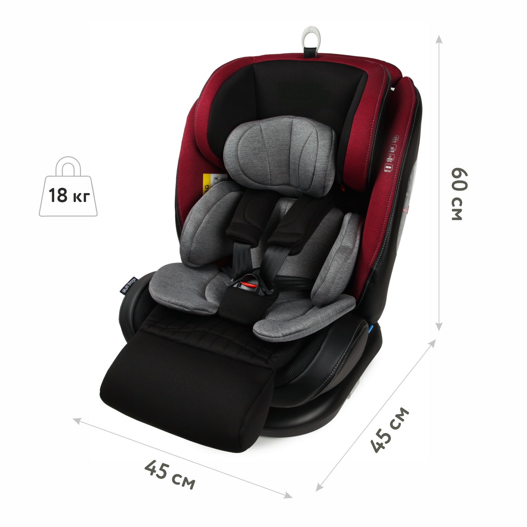 Автокресло BabyGo Multi-Stage New Isofix 0+/1/2/3 (0-36 кг) красный - фото 7