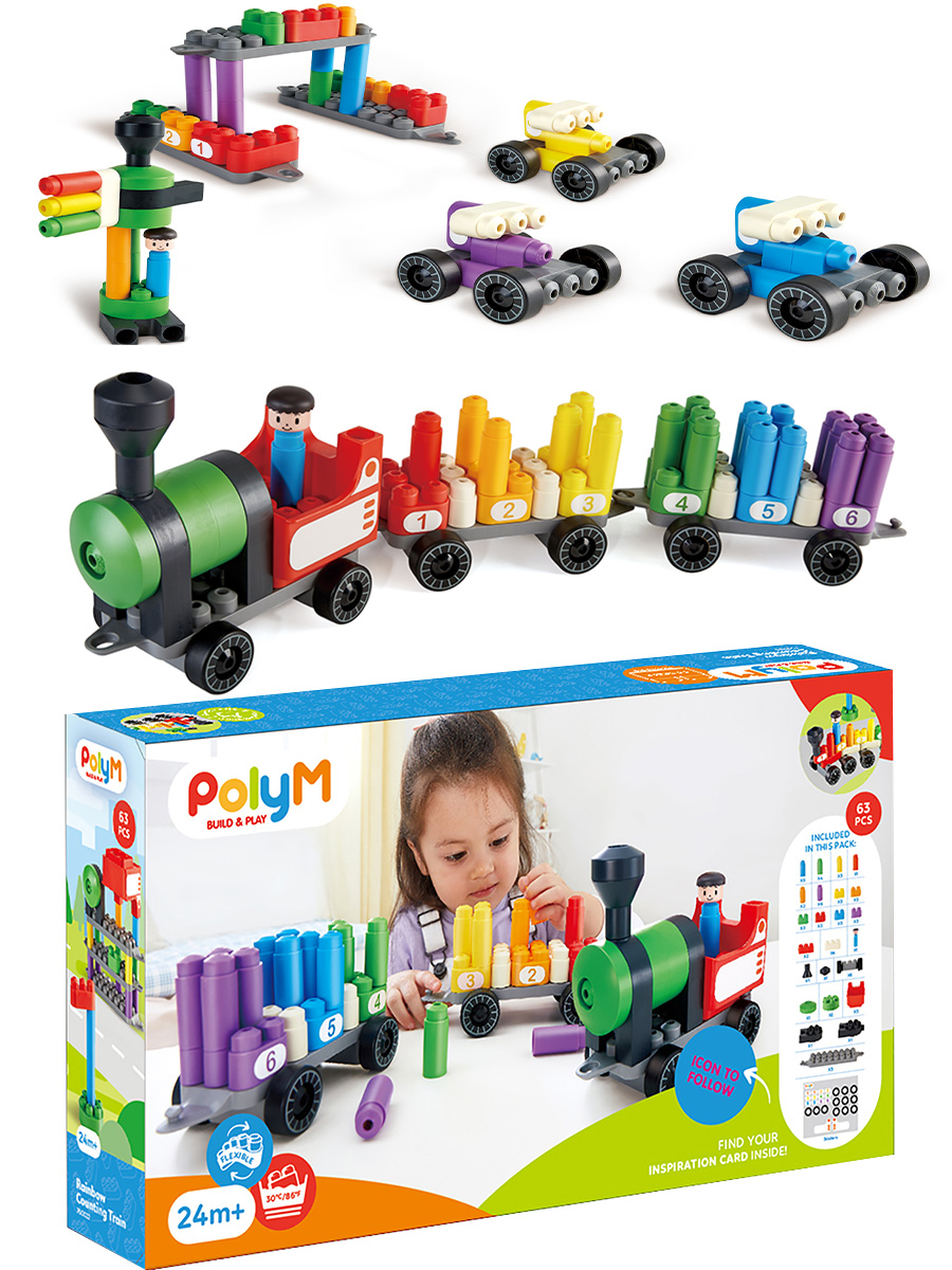 Конструктор Hape Радужный поезд 63 дет. - фото 3