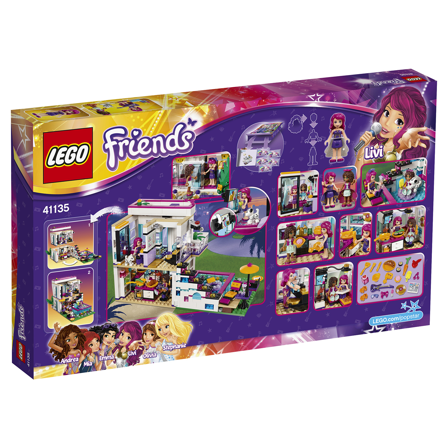 Конструктор LEGO Friends Поп-звезда: дом Ливи блочный - фото 3