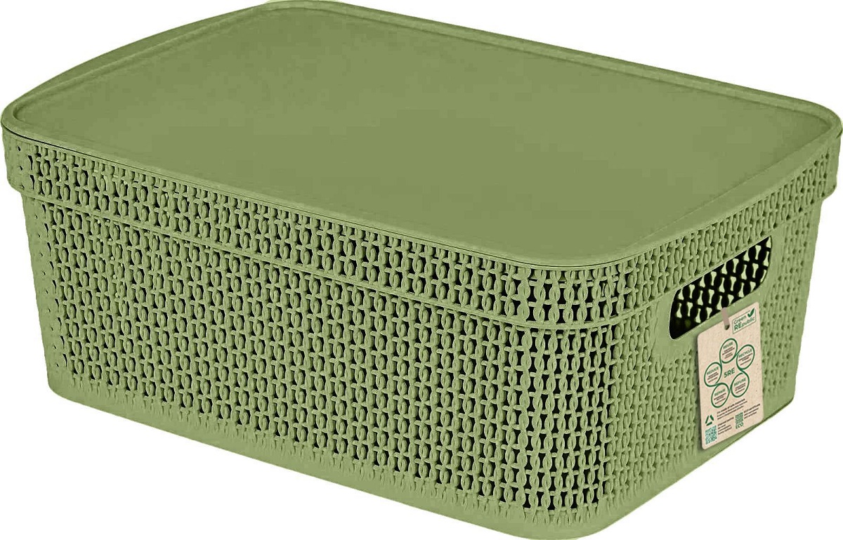Корзина для хранения Keeplex Green Republic с крышкой 5л Зеленая KL411311049 - фото 1