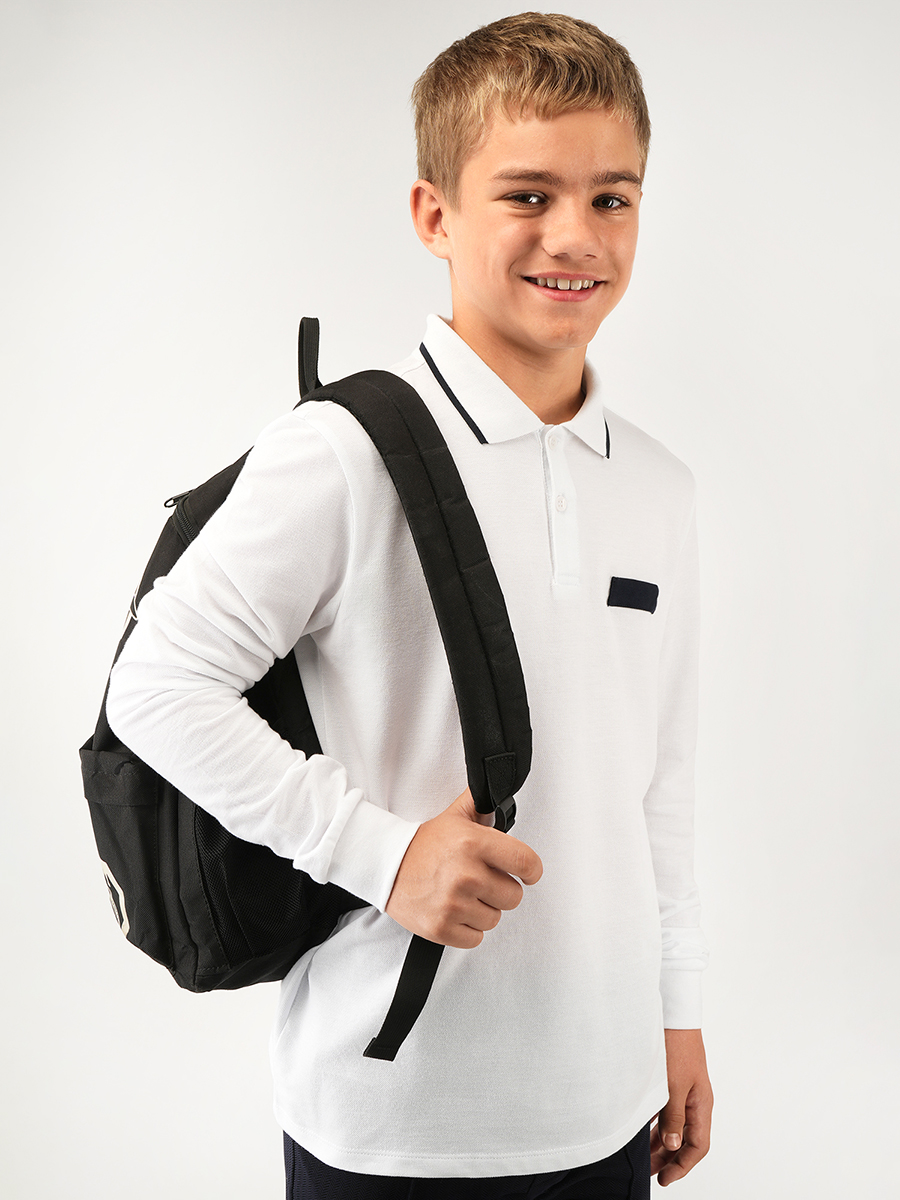 Рубашка-поло HappyFox HF77146белый.с.т.синей.полоской - фото 8