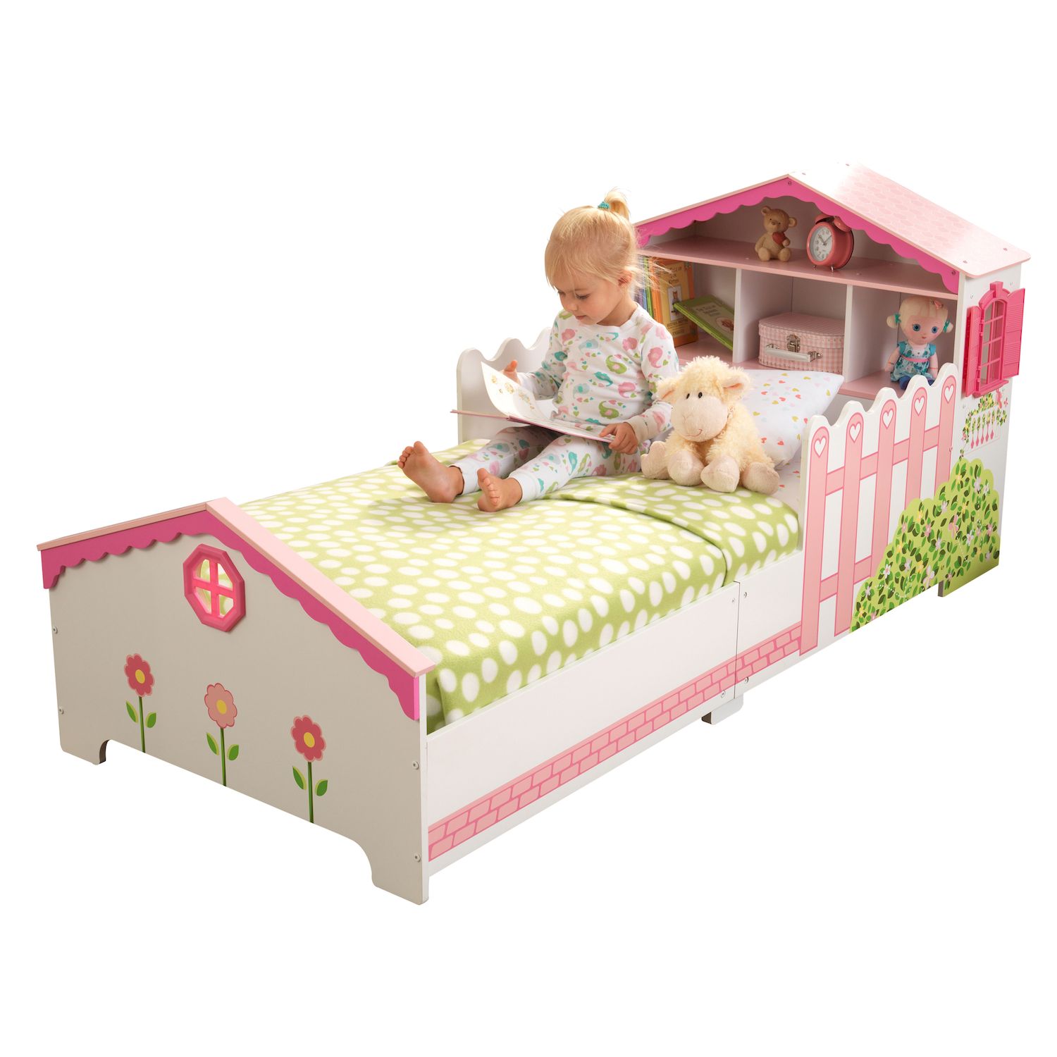 Кровать подростковая KidKraft Кукольный домик (белый, розовый) - фото 1