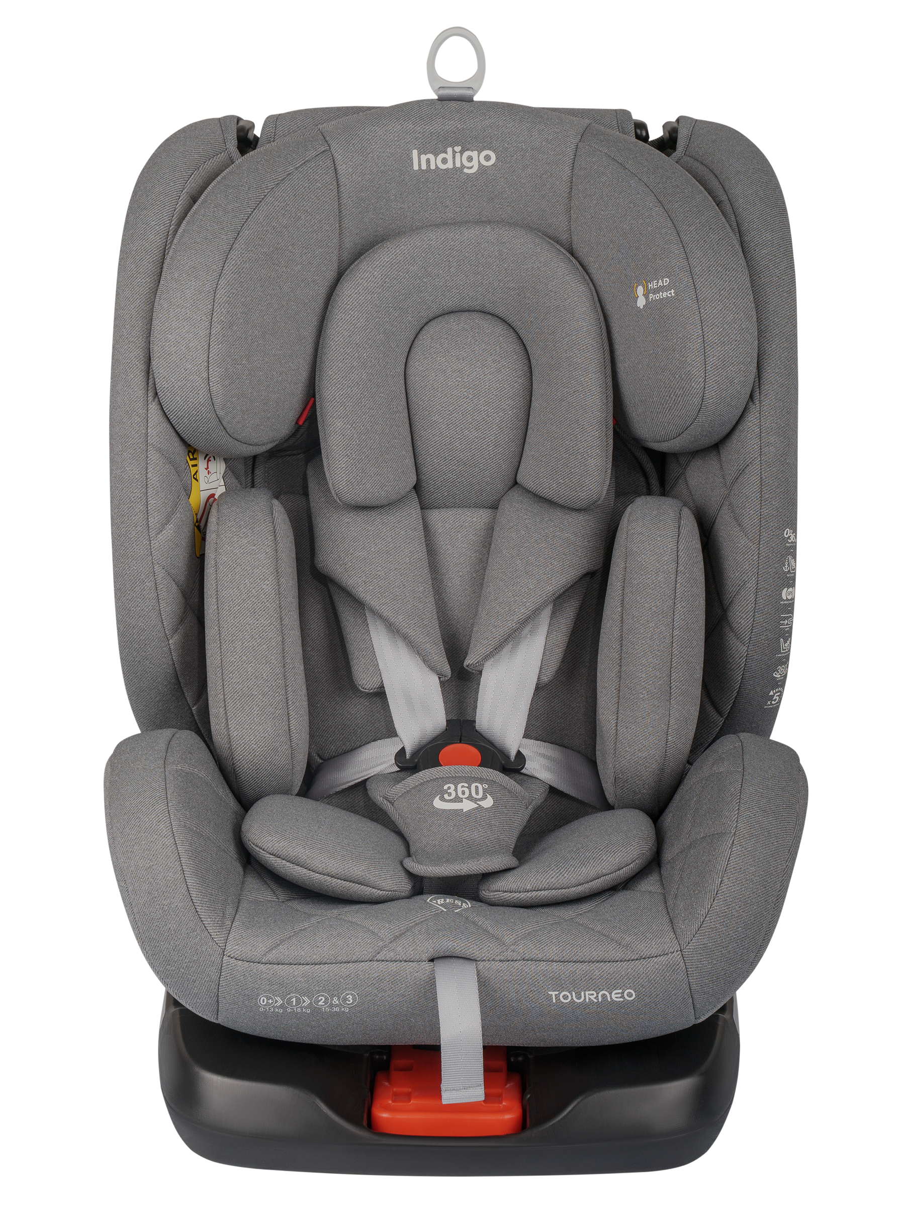 Автокресло Indigo Tourneo S Isofix 0+/1/2/3 (0-36 кг) серебряный - фото 17