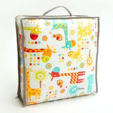 Коврик Amarobaby Soft Mat Жирафики стеганный Бирюзовый
