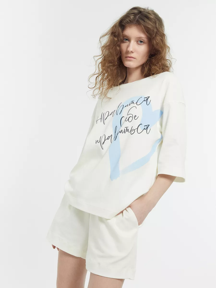 Пижама Mark Formelle (Марк Формэль) 592526/св.молочный +печать - фото 1