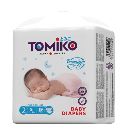 Подгузники Tomiko S (4-6 кг) 19 шт.
