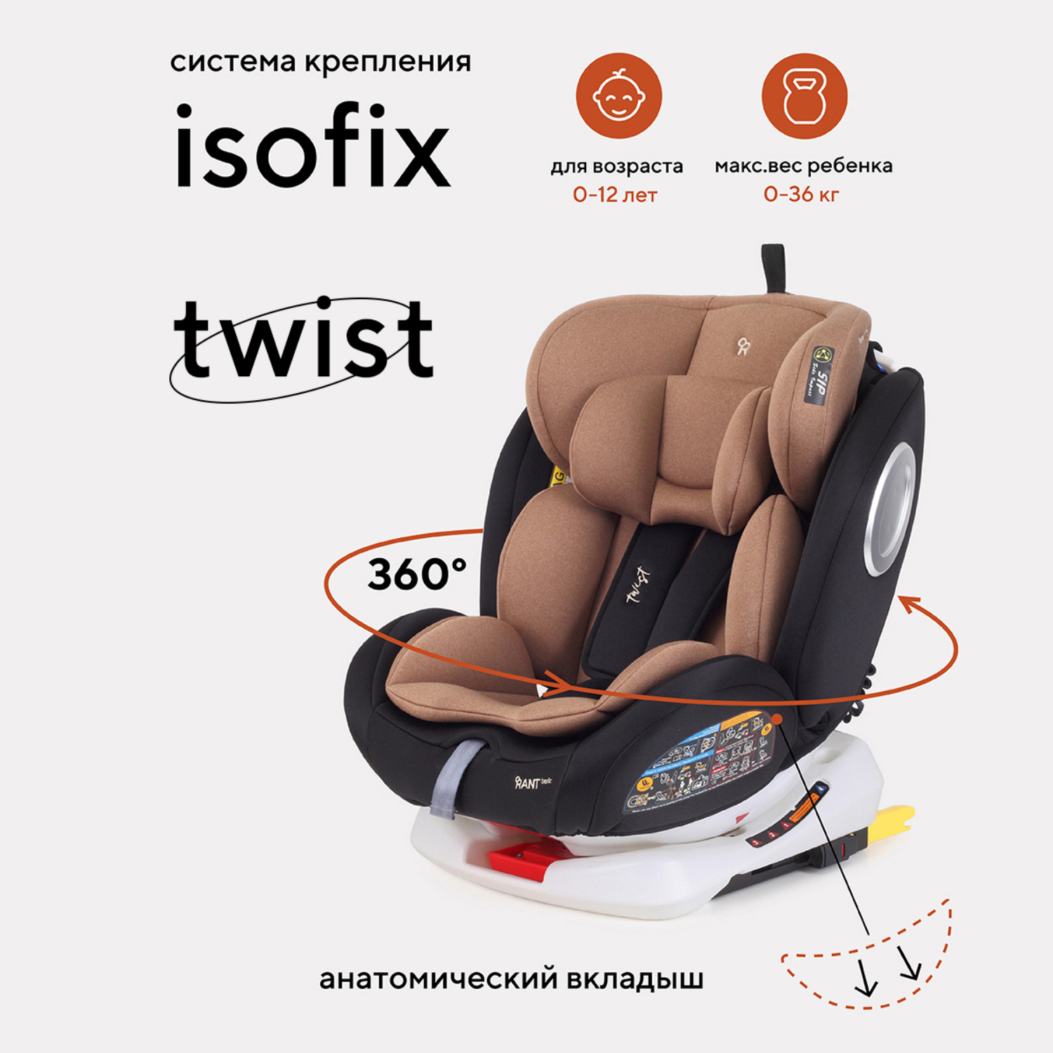 Автокресло Rant Basic Isofix 0+/1/2/3 (0-36 кг) - фото 1
