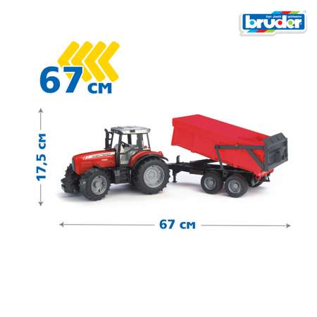 Трактор Bruder Massey Ferguson 7480 с прицепом-самосвалом 1:16