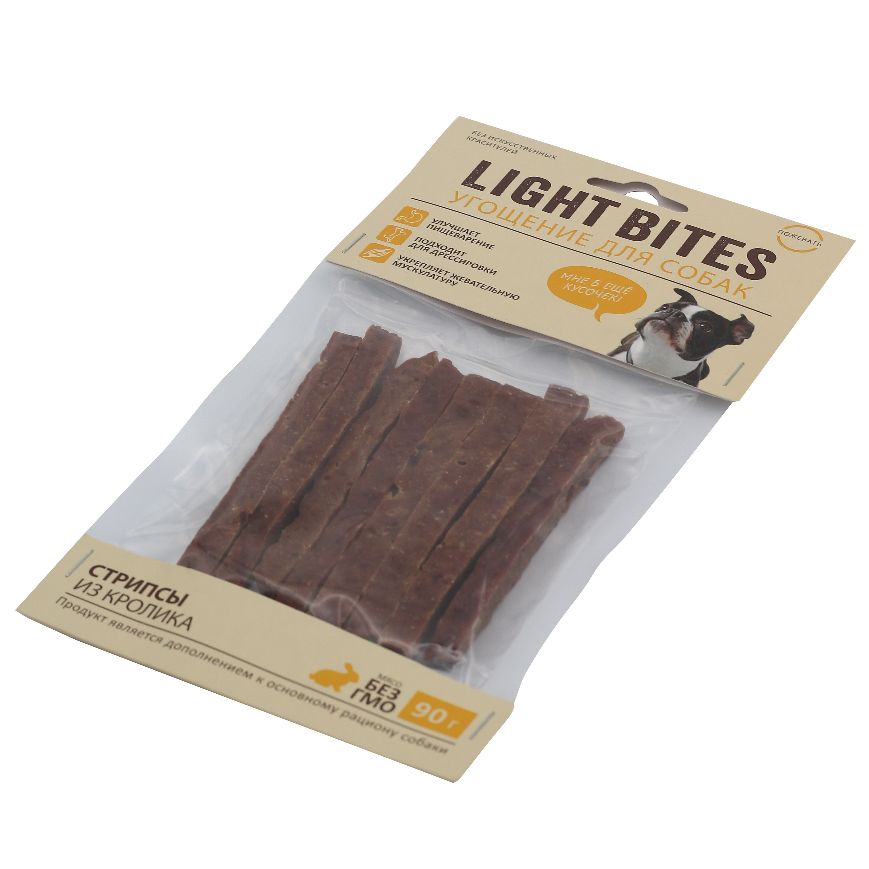 Лакомства для собак Light Bites 90г Стрипсы из кролика PM062 LIGHT BITES - фото 2