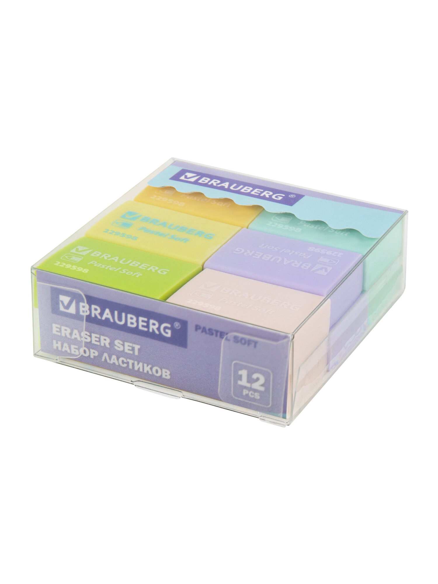 Ластик Brauberg Soft 12 шт. - фото 6