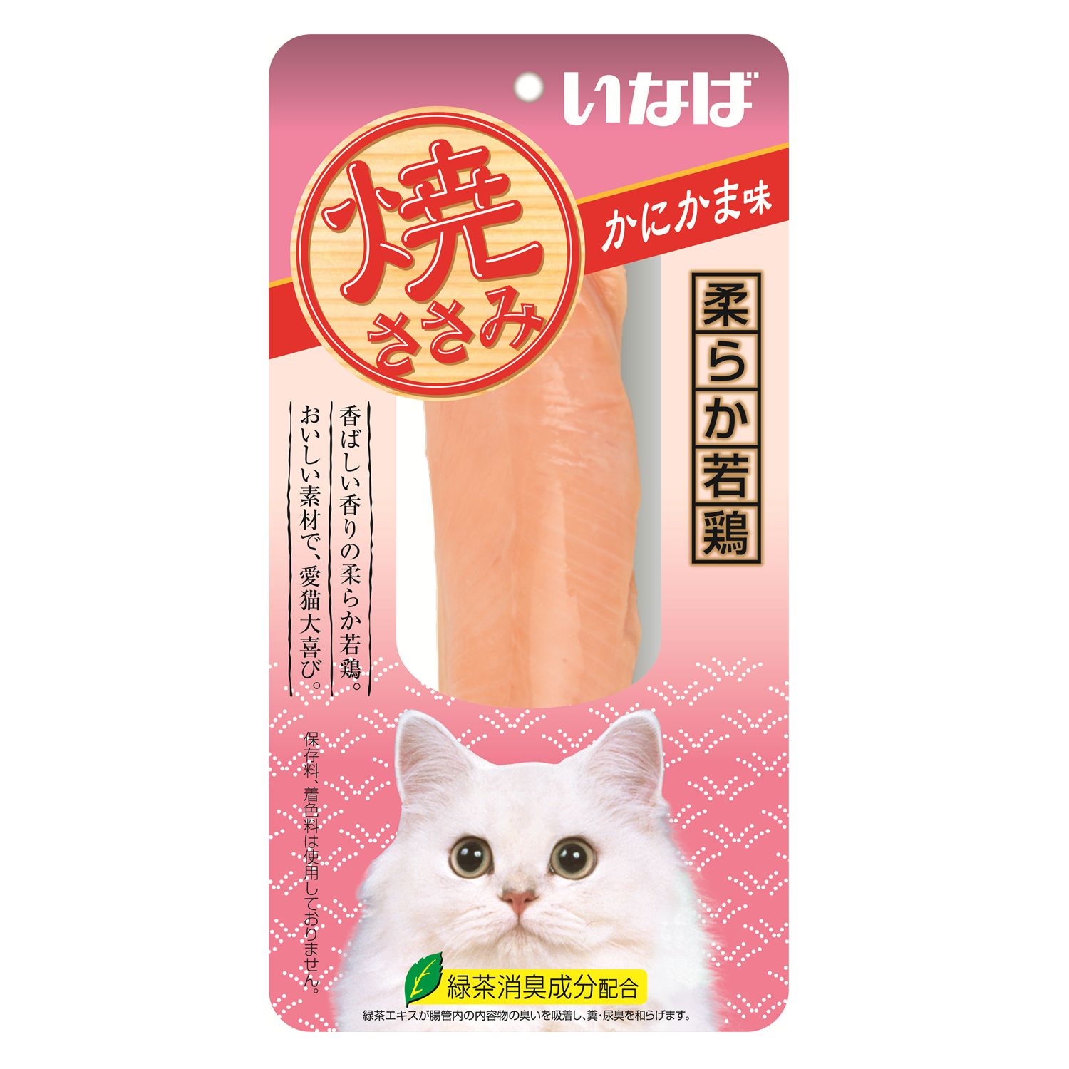 Лакомство для кошек INABA Yaki Sasami 26г куриное филе cо вкусом краба - фото 1