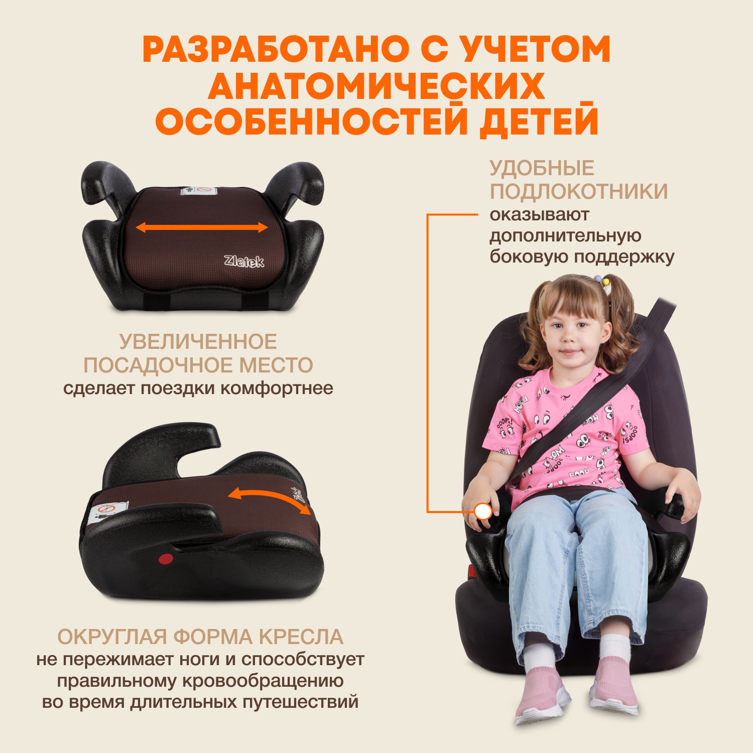 Автокресло ZLATEK Gals 3 (22-36 кг) - фото 2